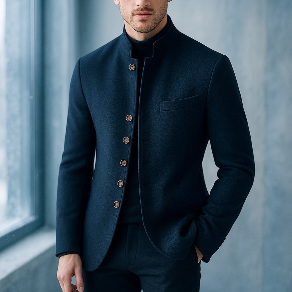 Marcello Wool Stand-Collar Jacket