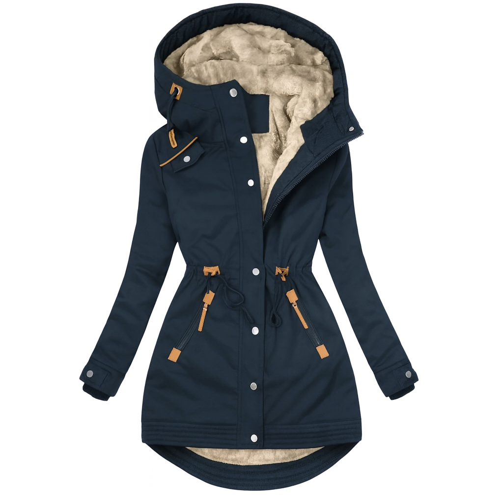Olivia Long Quilted Hooded Coat
