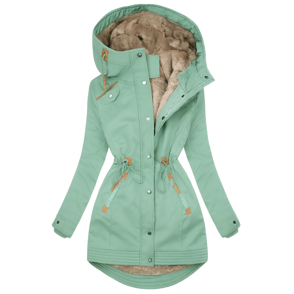 Olivia Long Quilted Hooded Coat