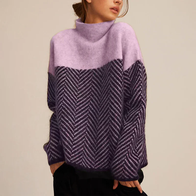 Aurora Herringbone Knit Sweater